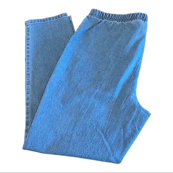 Real Size Women’s Pull On Stretch Waistband Denim Jeans Size Large 12/14 - Picture 1 of 8